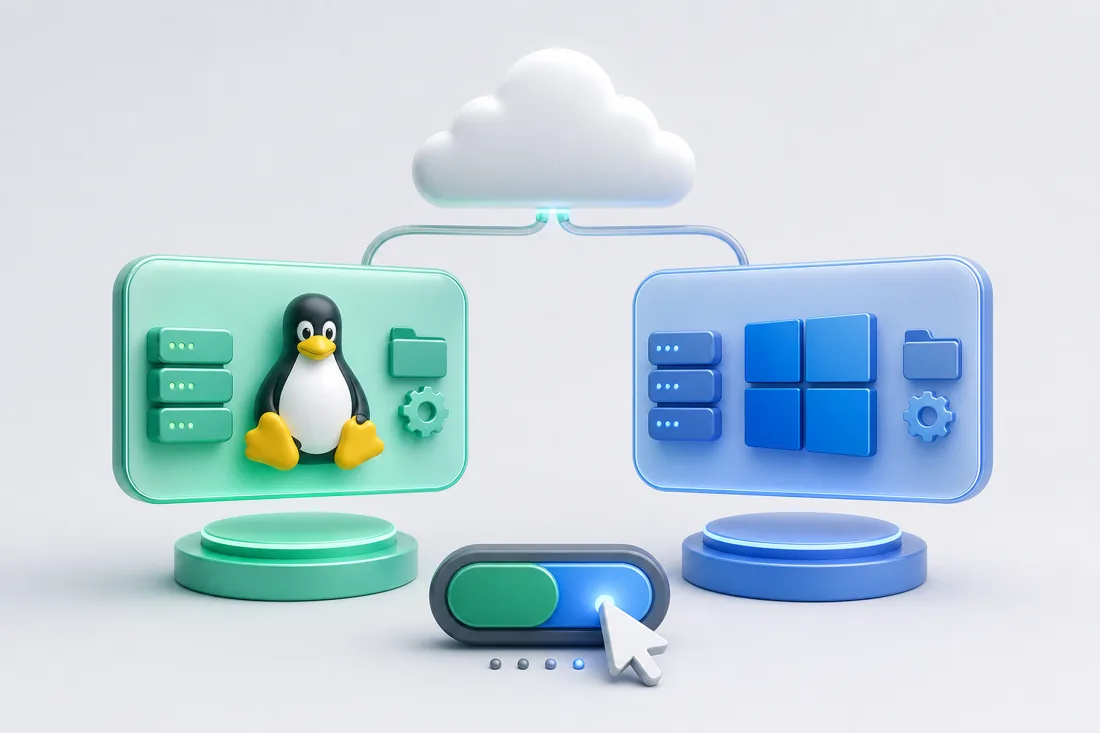 Panelden Linux veya Windows seçimi